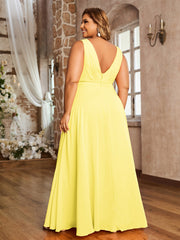 Spaghetti Bretelle Dentelle Robe avec Corset Dos Citron Grande Taille