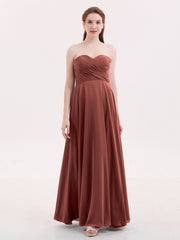 Sans Bretelles Col en Cœur Maxi Robe Demoiselle d'honneur terracotta