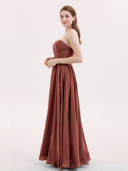 Sans Bretelles Col en Cœur Maxi Robe Demoiselle d'honneur terracotta