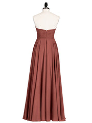 Sans Bretelles Col en Cœur Maxi Robe Demoiselle d'honneur terracotta