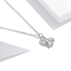 Colliers coeur infini en argent cadeaux d'anniversaire