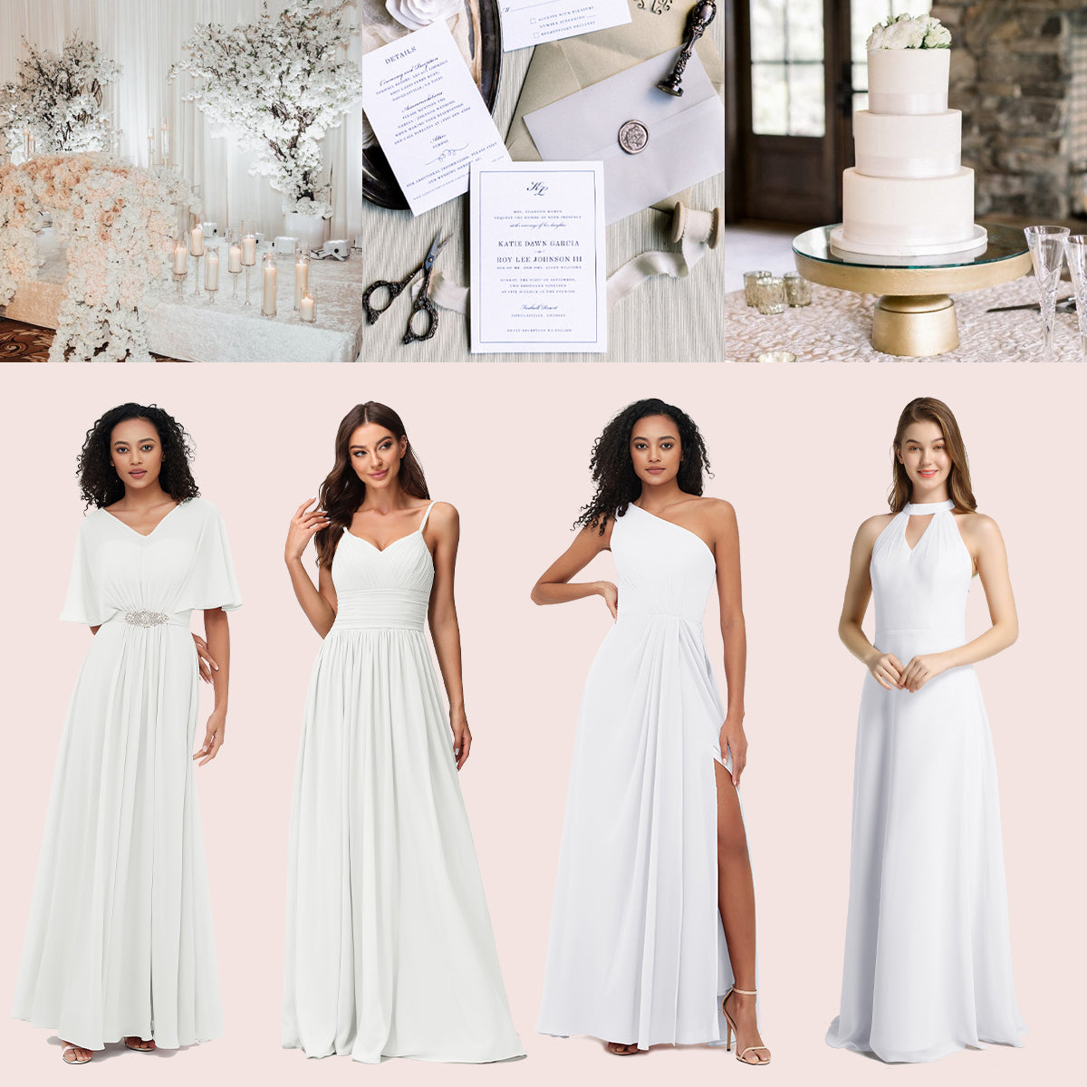 ROBES DE DEMOISELLE D’HONNEUR EN BLANC