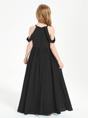 Robes de Demoiselle d'Honneur Junior à Hors de l'Épaule de Rêve Noir