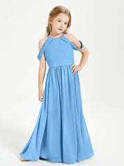 Robes de Demoiselle d'Honneur Junior à Hors de l'Épaule de Rêve Bleu