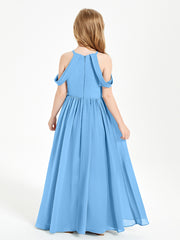 Robes de Demoiselle d'Honneur Junior à Hors de l'Épaule de Rêve Bleu