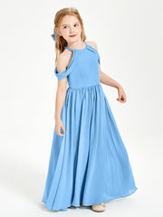 Robes de Demoiselle d'Honneur Junior à Hors de l'Épaule de Rêve Bleu