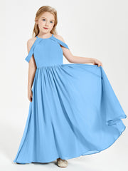 Robes de Demoiselle d'Honneur Junior à Hors de l'Épaule de Rêve Bleu