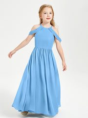Robes de Demoiselle d'Honneur Junior à Hors de l'Épaule de Rêve Bleu