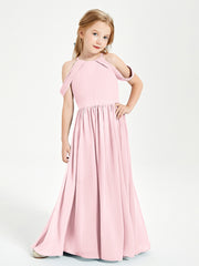Robes de Demoiselle d'Honneur Junior à Hors de l'Épaule de Rêve Rose Pâle