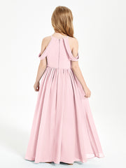 Robes de Demoiselle d'Honneur Junior à Hors de l'Épaule de Rêve Rose Pâle