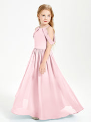 Robes de Demoiselle d'Honneur Junior à Hors de l'Épaule de Rêve Rose Pâle