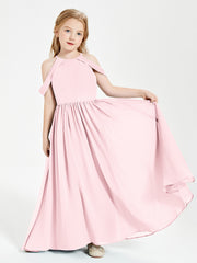 Robes de Demoiselle d'Honneur Junior à Hors de l'Épaule de Rêve Rose Pâle