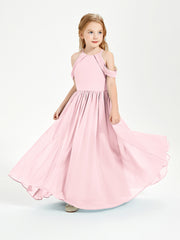 Robes de Demoiselle d'Honneur Junior à Hors de l'Épaule de Rêve Rose Pâle