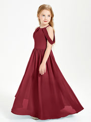 Robes de Demoiselle d'Honneur Junior à Hors de l'Épaule de Rêve Bordeaux