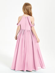 Robes de Demoiselle d'Honneur Junior à Hors de l'Épaule de Rêve Rose Bonbon