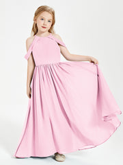 Robes de Demoiselle d'Honneur Junior à Hors de l'Épaule de Rêve Rose Bonbon