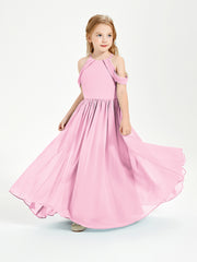 Robes de Demoiselle d'Honneur Junior à Hors de l'Épaule de Rêve Rose Bonbon