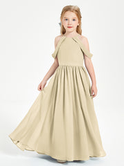 Robes de Demoiselle d'Honneur Junior à Hors de l'Épaule de Rêve Champagne