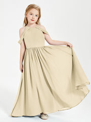 Robes de Demoiselle d'Honneur Junior à Hors de l'Épaule de Rêve Champagne