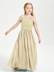 Robes de Demoiselle d'Honneur Junior à Hors de l'Épaule de Rêve Champagne
