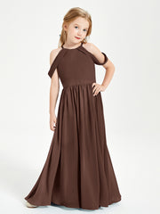 Robes de Demoiselle d'Honneur Junior à Hors de l'Épaule de Rêve Chocolat