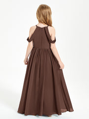 Robes de Demoiselle d'Honneur Junior à Hors de l'Épaule de Rêve Chocolat
