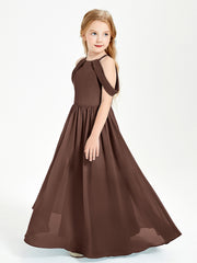 Robes de Demoiselle d'Honneur Junior à Hors de l'Épaule de Rêve Chocolat