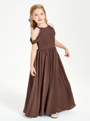 Robes de Demoiselle d'Honneur Junior à Hors de l'Épaule de Rêve Chocolat