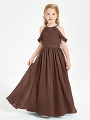 Robes de Demoiselle d'Honneur Junior à Hors de l'Épaule de Rêve Chocolat