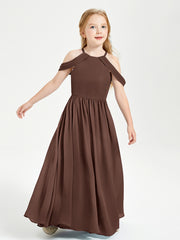 Robes de Demoiselle d'Honneur Junior à Hors de l'Épaule de Rêve Chocolat