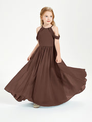 Robes de Demoiselle d'Honneur Junior à Hors de l'Épaule de Rêve Chocolat