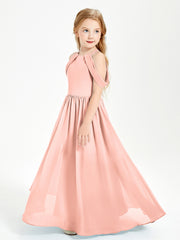 Robes de Demoiselle d'Honneur Junior à Hors de l'Épaule de Rêve Corail