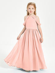 Robes de Demoiselle d'Honneur Junior à Hors de l'Épaule de Rêve Corail