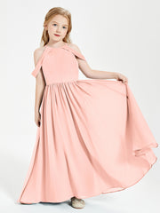 Robes de Demoiselle d'Honneur Junior à Hors de l'Épaule de Rêve Corail
