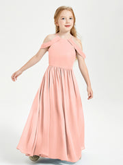 Robes de Demoiselle d'Honneur Junior à Hors de l'Épaule de Rêve Corail