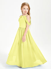 Robes de Demoiselle d'Honneur Junior à Hors de l'Épaule de Rêve Jonquille