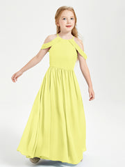 Robes de Demoiselle d'Honneur Junior à Hors de l'Épaule de Rêve Jonquille