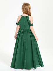 Robes de Demoiselle d'Honneur Junior à Hors de l'Épaule de Rêve Vert Foncé