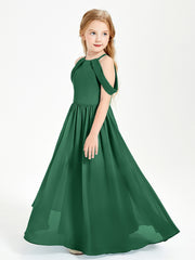 Robes de Demoiselle d'Honneur Junior à Hors de l'Épaule de Rêve Vert Foncé
