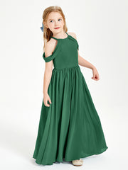Robes de Demoiselle d'Honneur Junior à Hors de l'Épaule de Rêve Vert Foncé