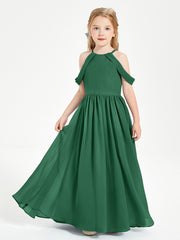Robes de Demoiselle d'Honneur Junior à Hors de l'Épaule de Rêve Vert Foncé