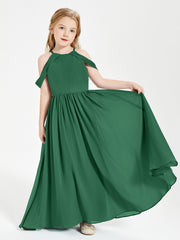 Robes de Demoiselle d'Honneur Junior à Hors de l'Épaule de Rêve Vert Foncé