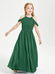 Robes de Demoiselle d'Honneur Junior à Hors de l'Épaule de Rêve Vert Foncé