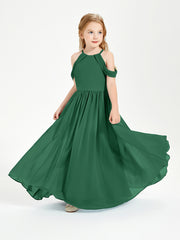 Robes de Demoiselle d'Honneur Junior à Hors de l'Épaule de Rêve Vert Foncé
