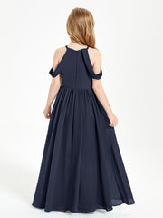 Robes de Demoiselle d'Honneur Junior à Hors de l'Épaule de Rêve Bleu Marine