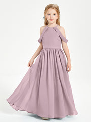 Robes de Demoiselle d'Honneur Junior à Hors de l'Épaule de Rêve Dusk
