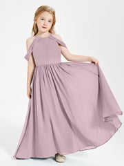 Robes de Demoiselle d'Honneur Junior à Hors de l'Épaule de Rêve Dusk