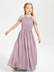 Robes de Demoiselle d'Honneur Junior à Hors de l'Épaule de Rêve Dusk