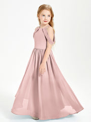 Robes de Demoiselle d'Honneur Junior à Hors de l'Épaule de Rêve Rose Poudré