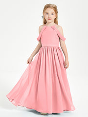 Robes de Demoiselle d'Honneur Junior à Hors de l'Épaule de Rêve Flamant